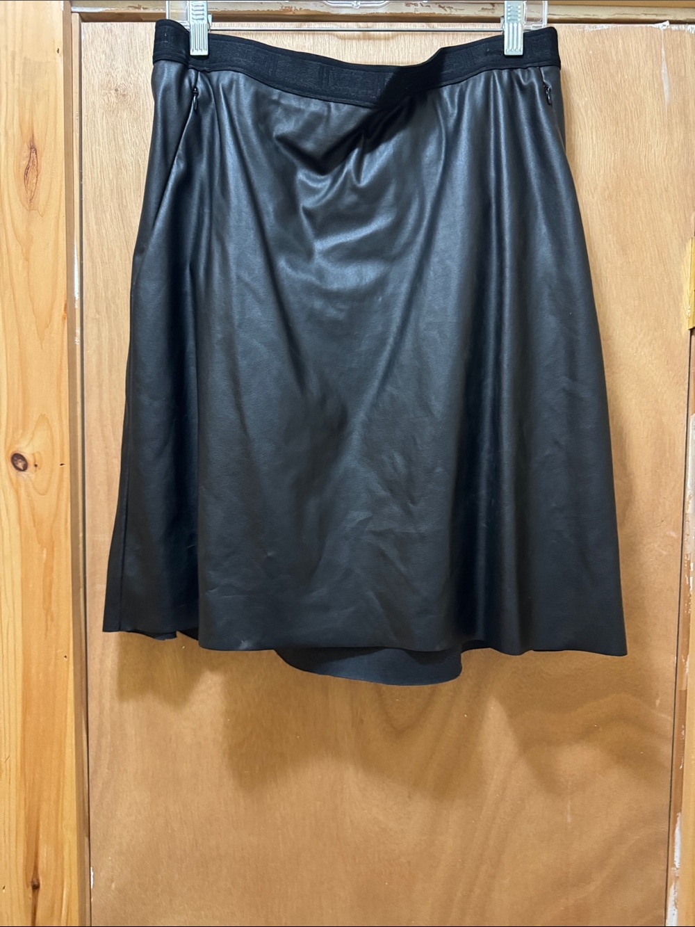 Wolford Black Faux Leather A-Line Skirt